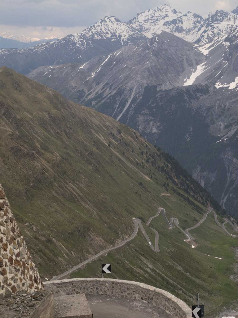 Looking Down From the Stelvio Pass, Italy