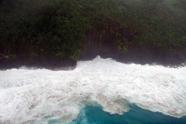 Foaming Surf Along the Na Pali Cliffs, Kaua'i