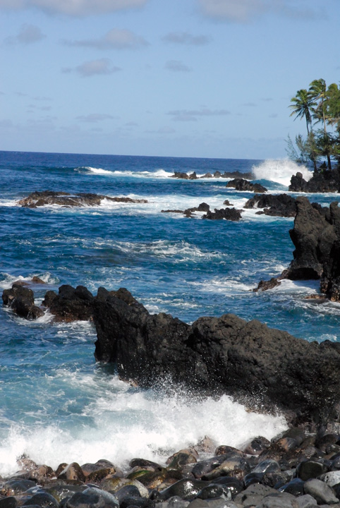 Surf on Lava Rocks, Keanae Peninsula, Maui