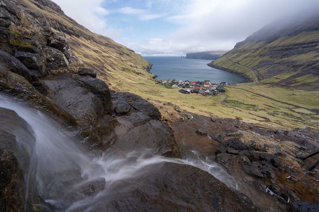 Waterfall and Tjornuvik 