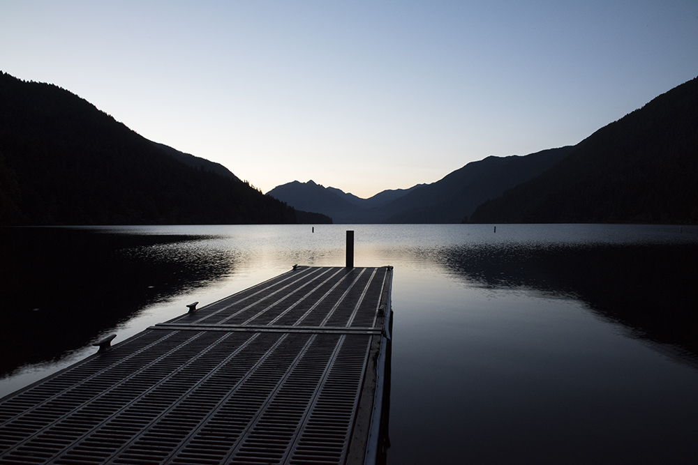 Lake Crescent Dock at Sunrise, Washington